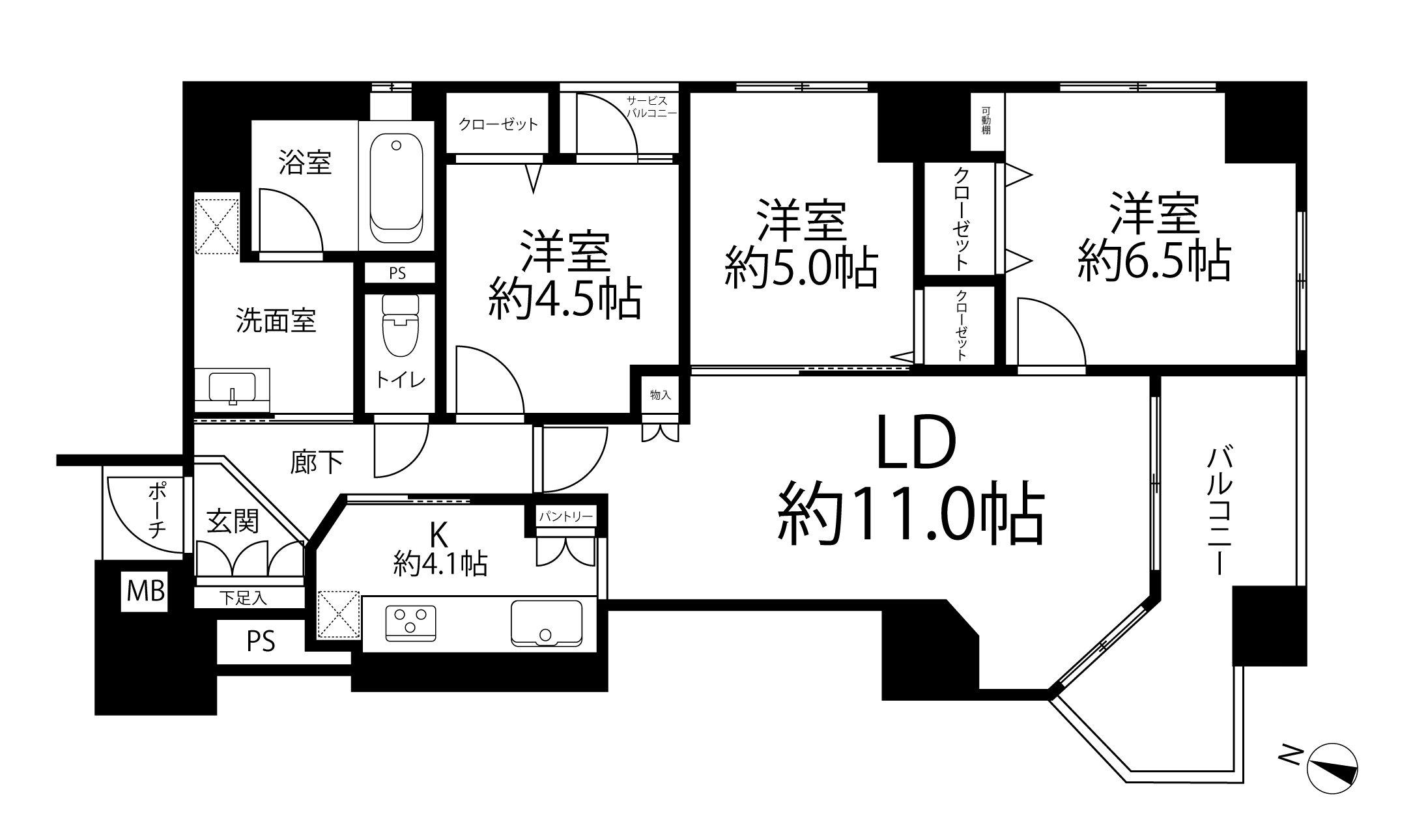 セレッソコート真田山アクティア(間取り)