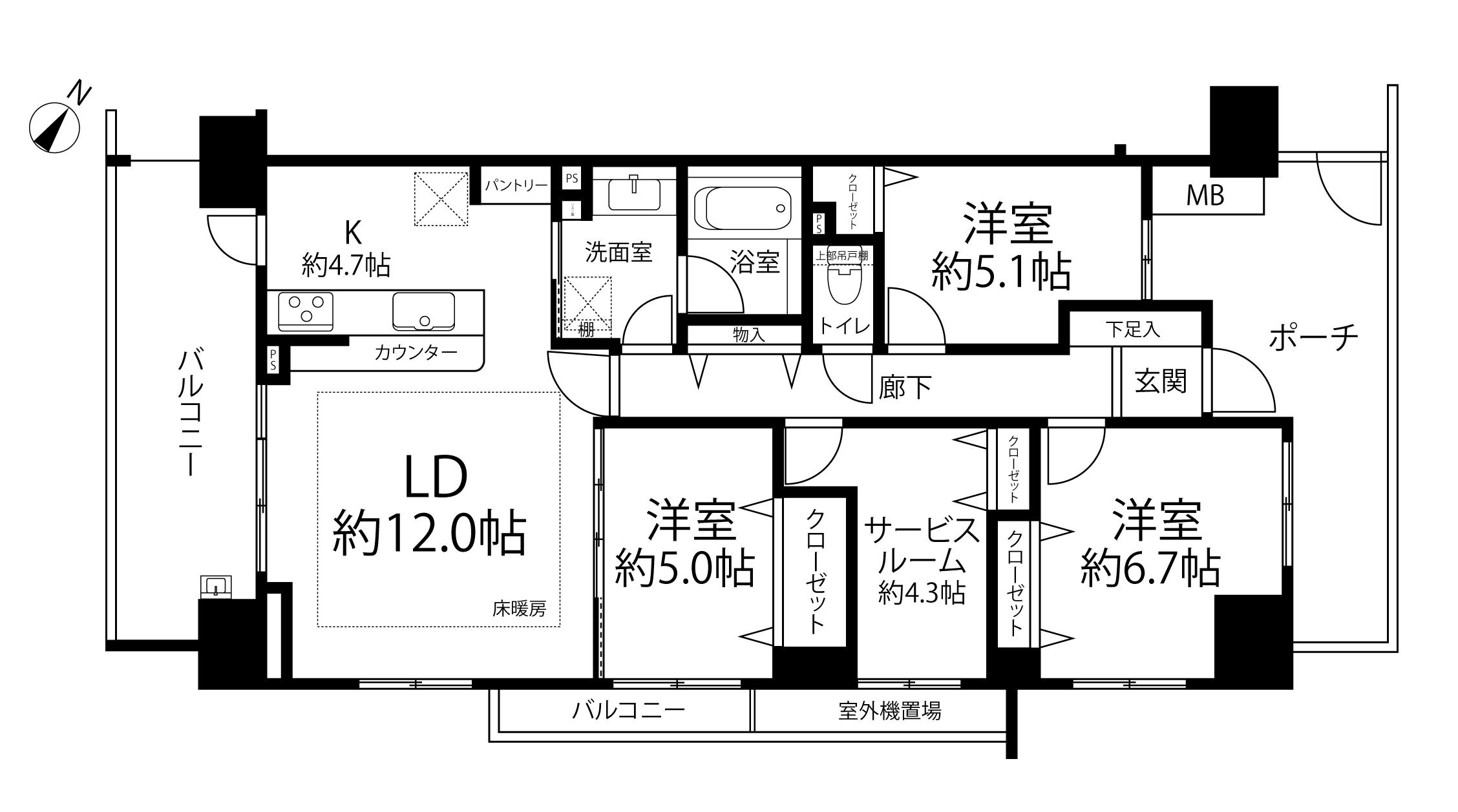パークホームズ稲毛海岸ラコリエル(間取り)