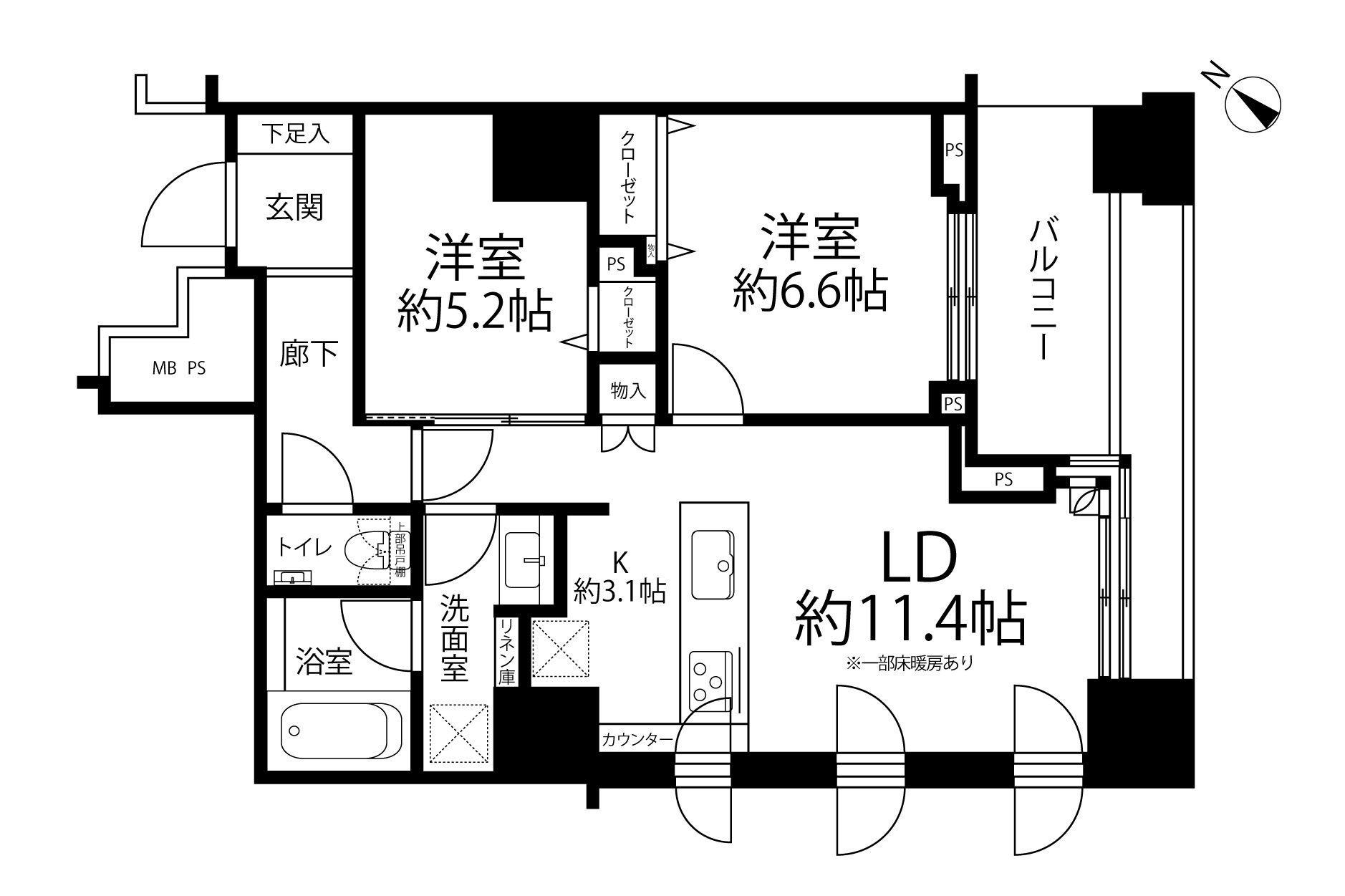 ル・サンク大崎ウィズタワー(間取り)