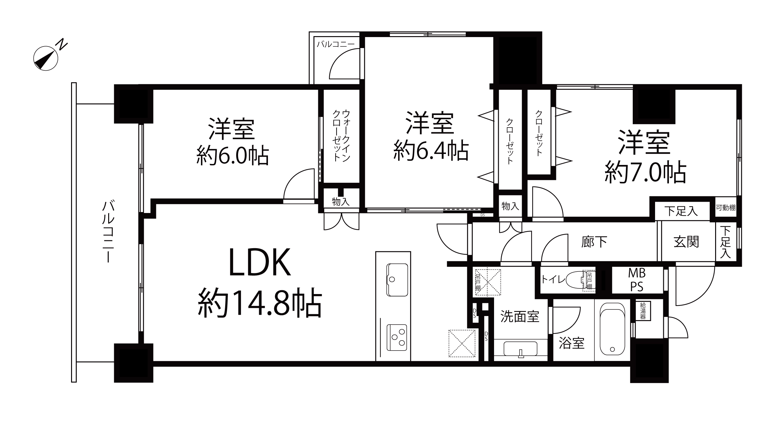 行徳ハイム3号棟(間取り)