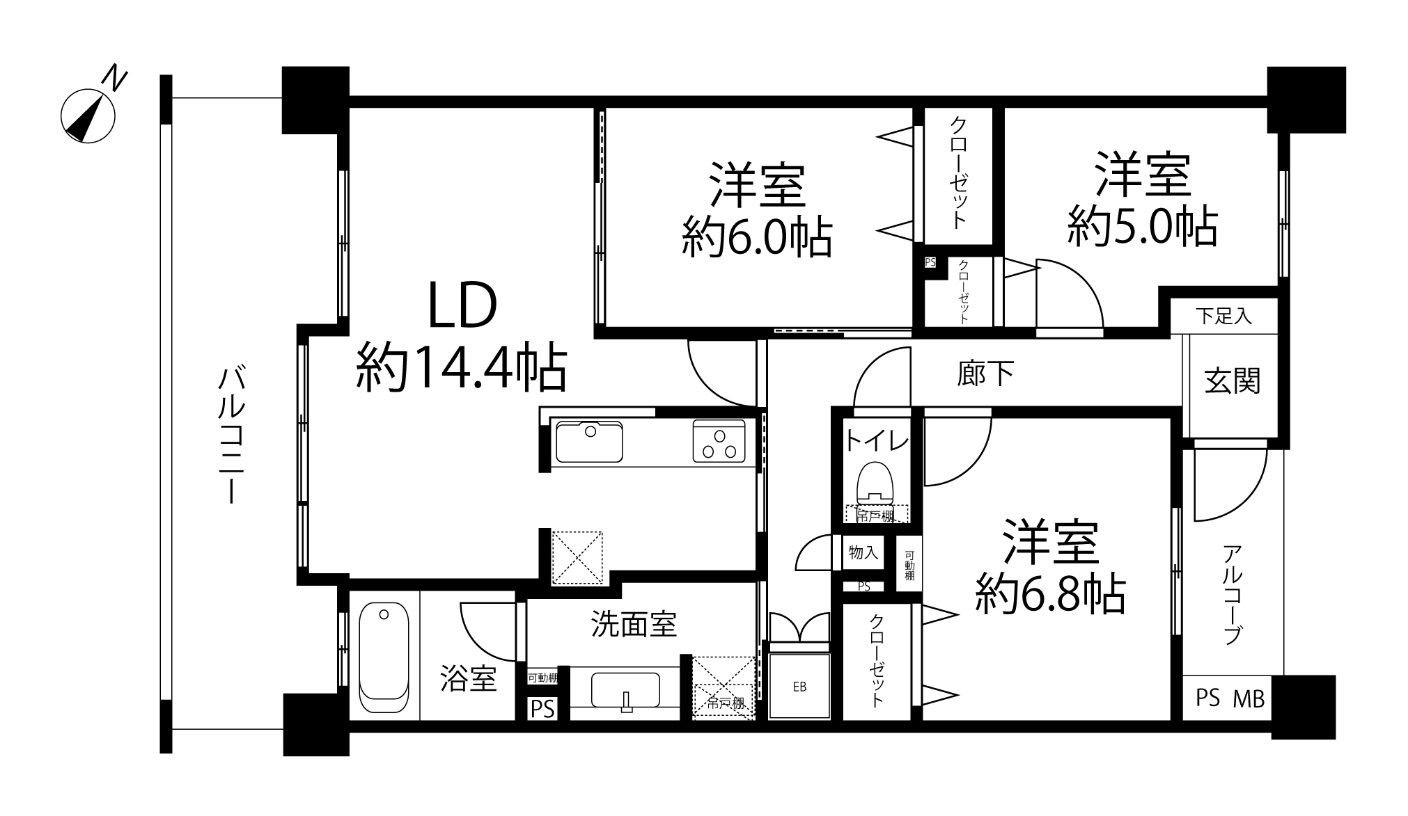 レクセルマンション北千住(間取り)
